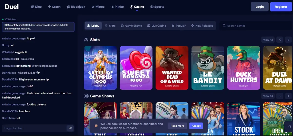 Лобби Duel Casino